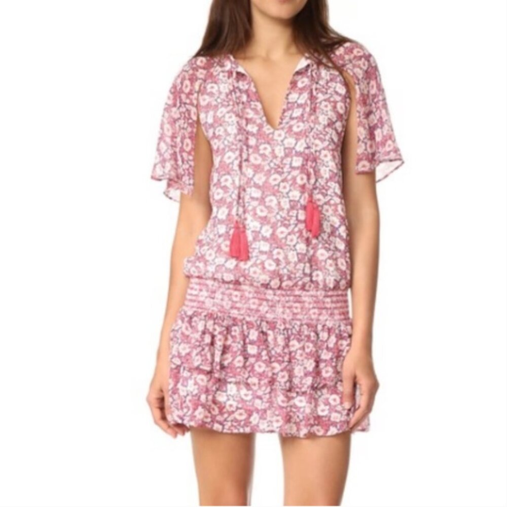 REBECCA MINKOFF Pebble Floral-print Drop-waist Dress Size XS